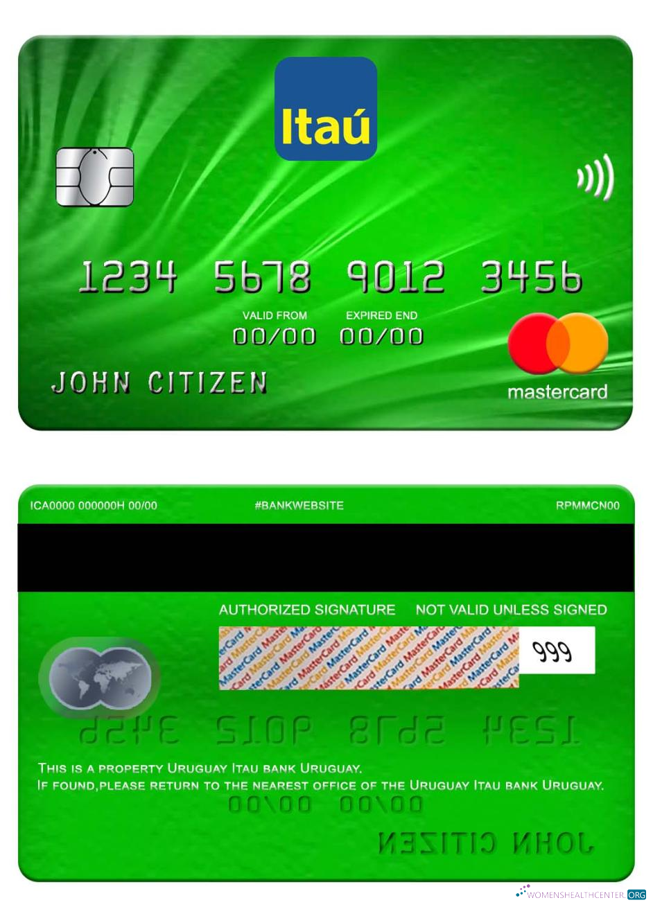 Download Uruguay Itau bank mastercard Photoshop template